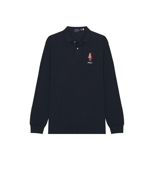 Polo Ralph Lauren Long Sleeve Bear Polo Shirt in Blue for Men Lyst UK