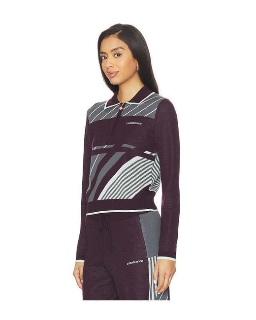 Casablanca Blue Diagonal Sporty Polo