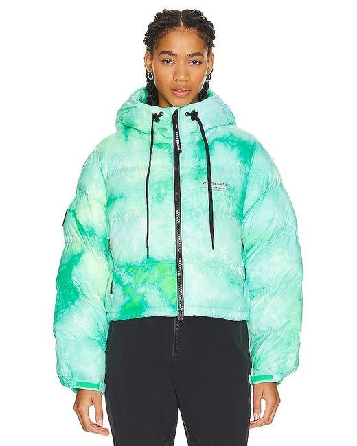White/space Green Cropped Puffer Jacket