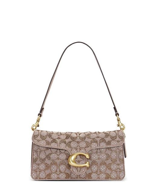 COACH Brown Crystal Signature Soft Tabby 26 Shoulder Bag