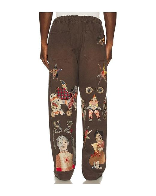 Samuel Zelig Brown Collage Pant for men