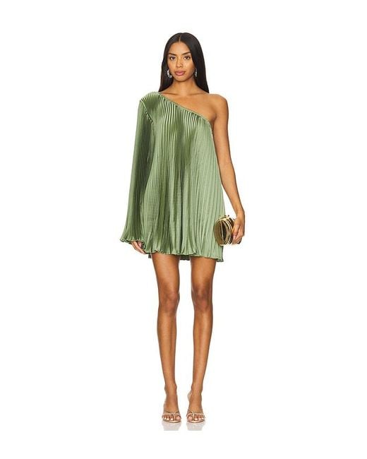 halston heritage dress green Halston Heritage Women's A-line Asymmetric Ruched Dress – Riverton  Enterprises main image 1