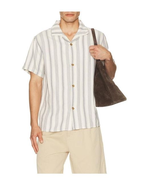 Rhythm White Turkish Stripe Shirt for men