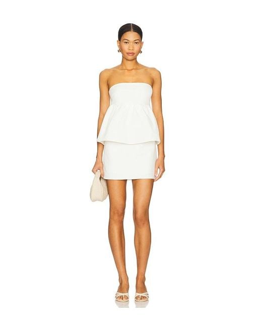 MORE TO COME White Elora Strapless Mini Dress