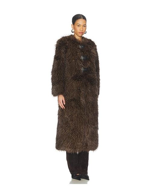 Apparis Black Nolwen Fox Maxi Coat