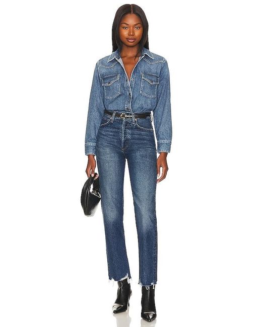 Agolde Blue 90s Pinch Waist High Rise Straight