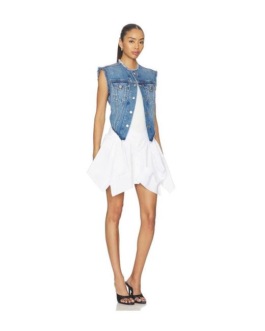 Alexander Wang Blue Prestyle Combo Dress With Denim Vest