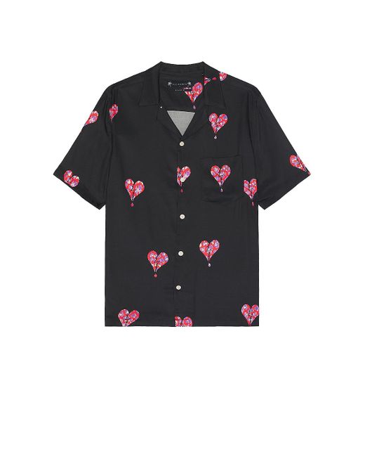 メンズ AllSaints Ikuma Breakup Short Sleeve Shirt Black