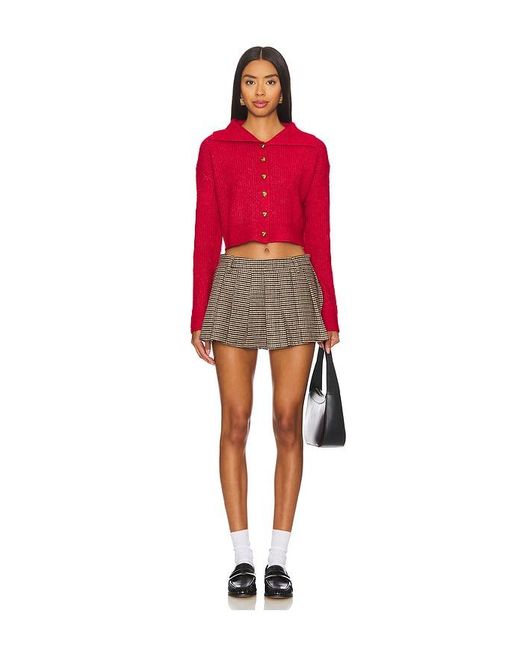 MORE TO COME Red Acrylic Polyester Polyamide Button-Front Cardigan