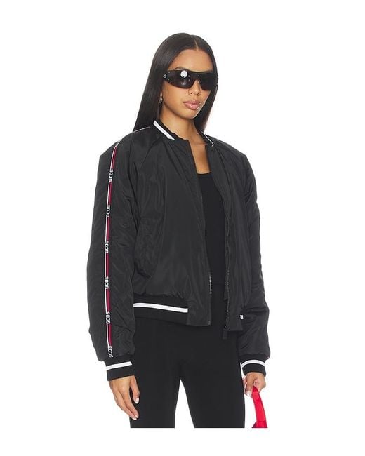 Gcds Black Logo Tape Nylon Bomber