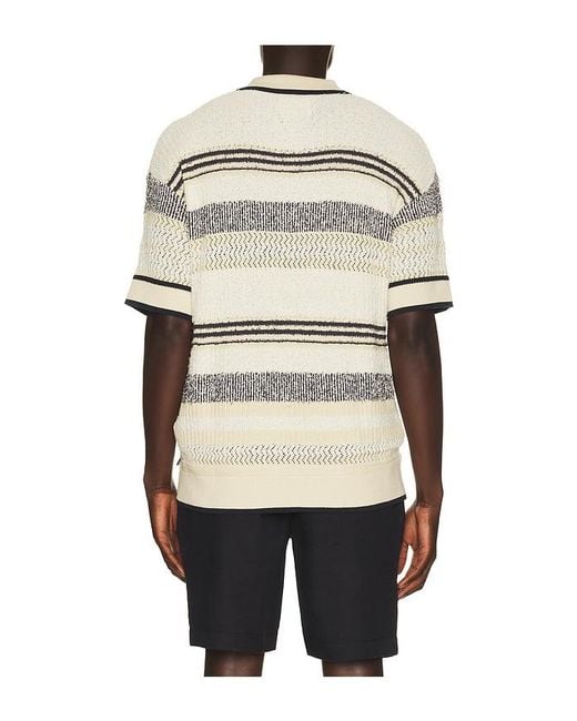 Scotch & Soda Natural Structured Dropped Shoulder Knitted Polo for men