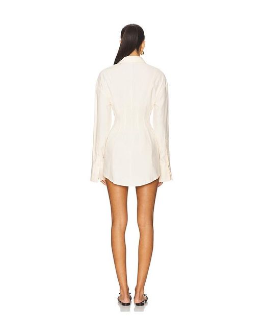 ALL THE WAYS White Charitie Button Up Mini Dress