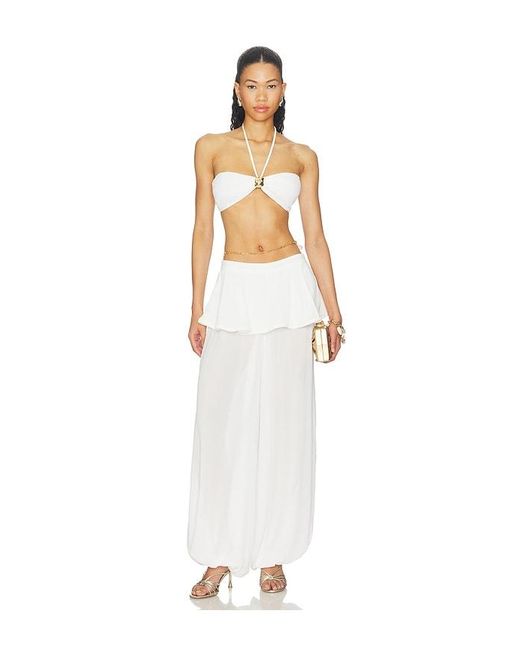 Adriana Degreas White Solid Bandeau Top