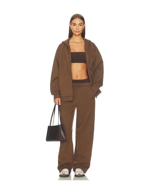 WellBeing + BeingWell Brown Murphy Oversized Full Zip Hoodie