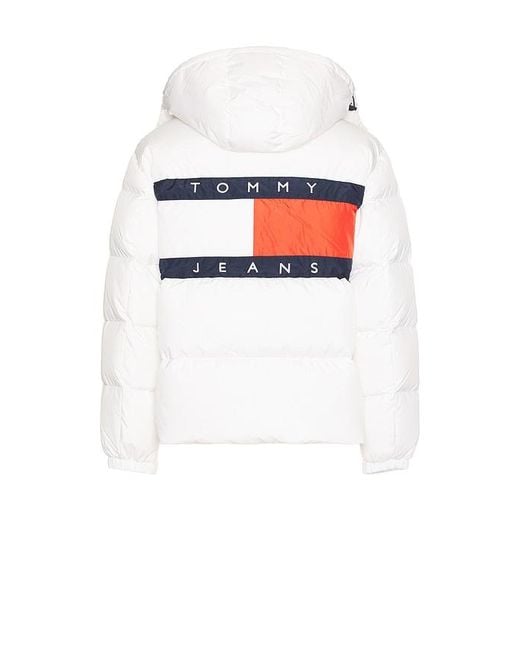 Tommy Hilfiger White Flag Back Alaska Puffer for men