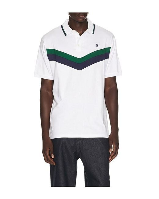 Polo Ralph Lauren White Soft Touch Chest Stripe Polo for men