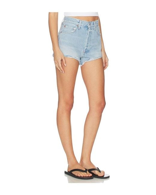 Agolde Blue Ridley High Rise Shorts