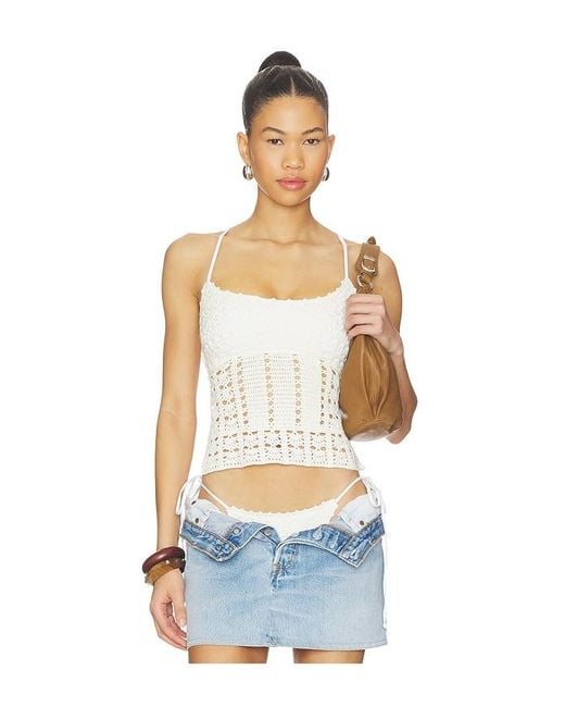 Frankie's Bikinis White X Jennie Nari Crochet Top