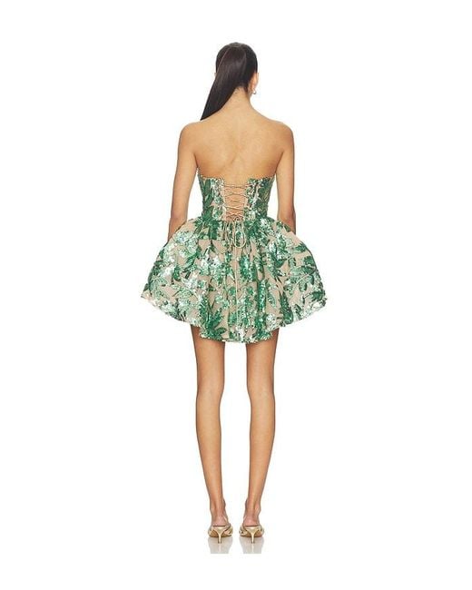 Bronx and Banco Green Chloe Pailette Strapless Mini Dress
