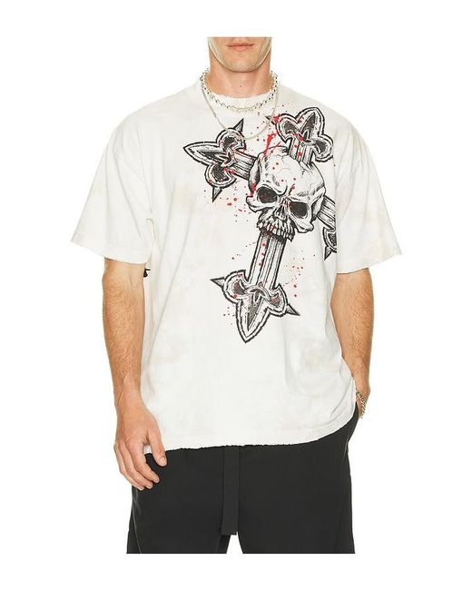 Affliction White Cross Tee for men