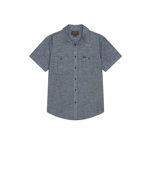 Filson Blue Embroidered Chambray Shirt for men