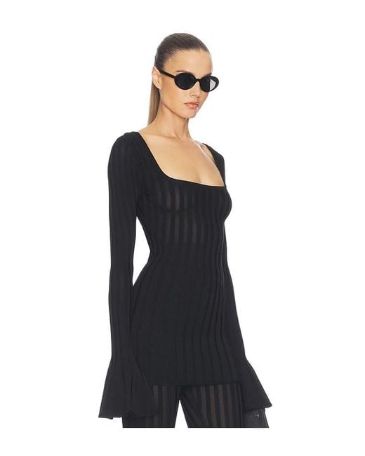 Helsa Black Kayleigh Flared Tunic