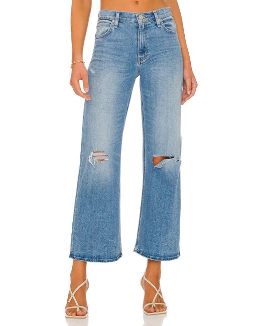 Hudson Jeans Denim Rosie High Rise Wide Leg Jean in Blue | Lyst