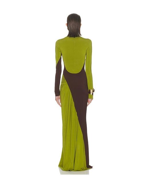 Helsa Green The Abstraction Color Blocked Jersey Dress