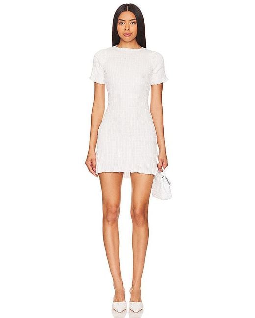 Apres Studio White Ruched Mini Dress