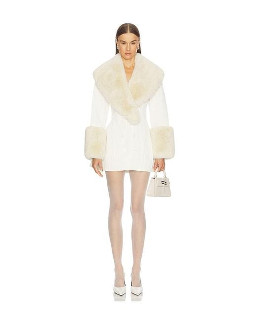 LOBA White Julieta Faux Leather Coat