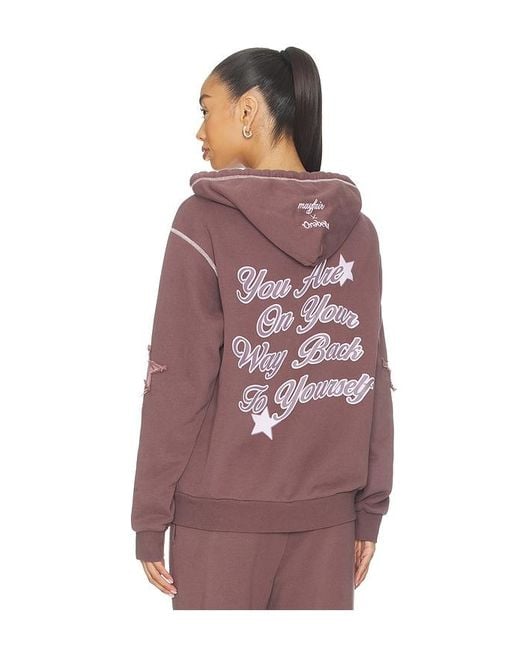 The Mayfair Group Purple Orebella By Bella Hadid X Mayfair On Your Way Back To Yourself Zip-Up Hoodie