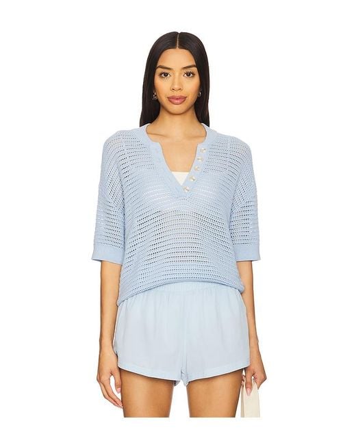 Varley Blue Callie Knit Top