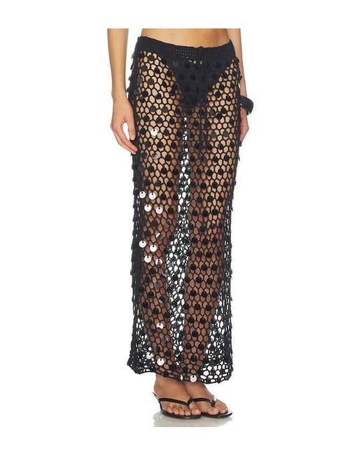 superdown Black Dinah Crochet Maxi Skirt