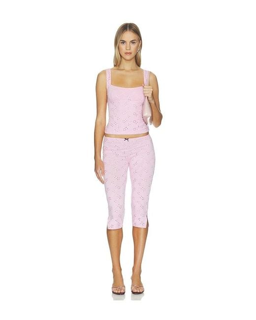 Free People Pink Full Bloom Capri Pant