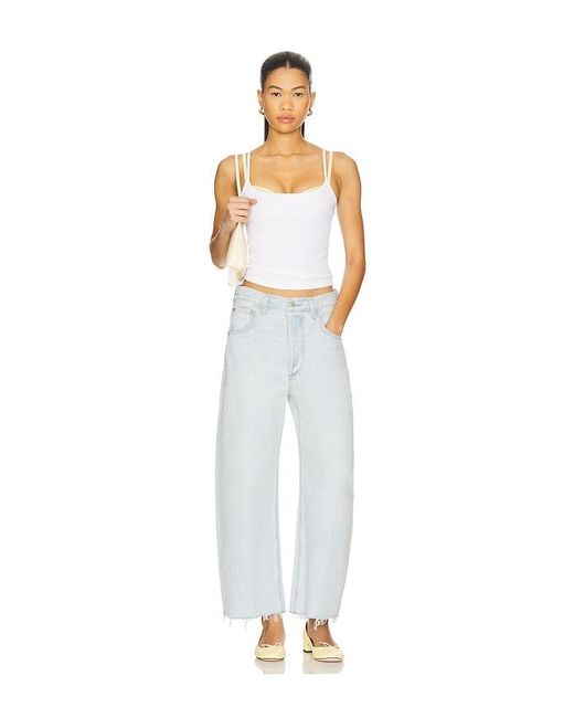Citizens of Humanity White Ayla Undone Hem Crop Jeans