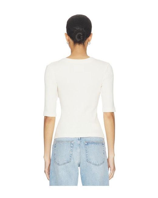 Citizens of Humanity White Nali Short Sleeve Henley Top