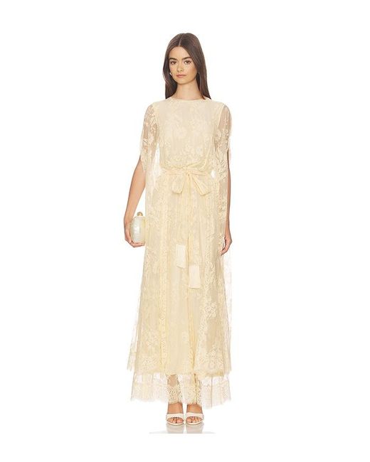 Zimmermann Natural Valiant Lace Caped Maxi Dress