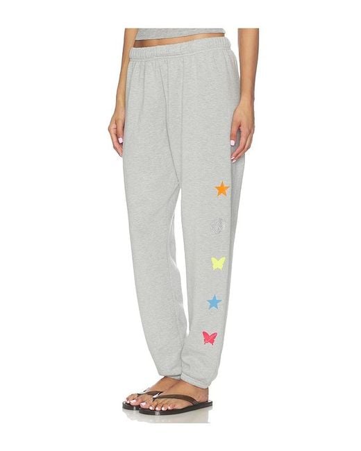 Lauren Moshi White Tanzy Boyfriend Sweatpant