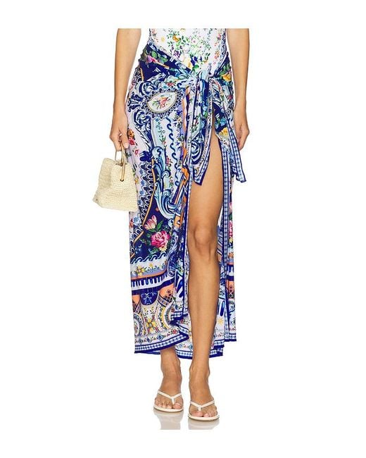 Pareo Long En Color Azul Talla Camilla de color Blue