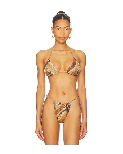 Devon Windsor Orange Winona Triangle Bikini Top