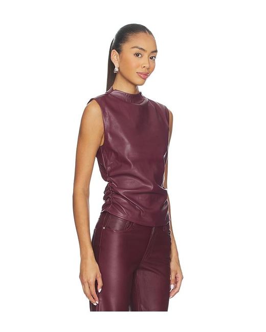 Hudson Purple Faux Leather Top