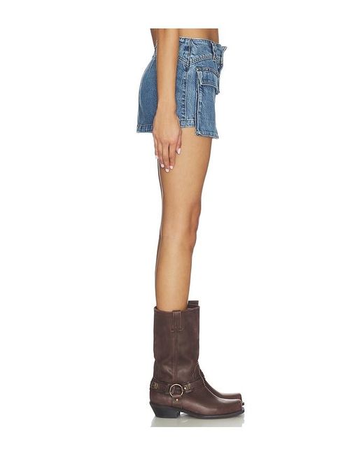 Free People Blue X We The Free Hera Studded Denim Mini Skirt