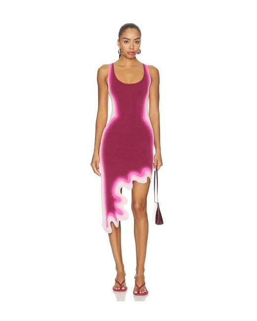 Ph5 Red Aster Reversible Wavy Dress