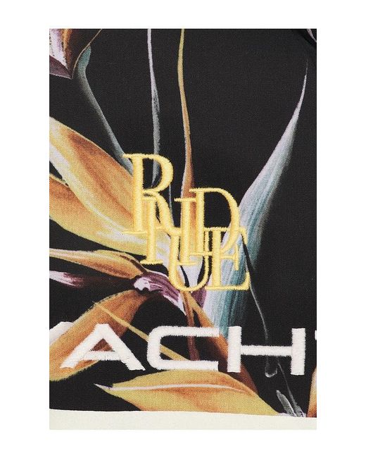 Rhude Black Regatta Club Hawaiian Shirt for men