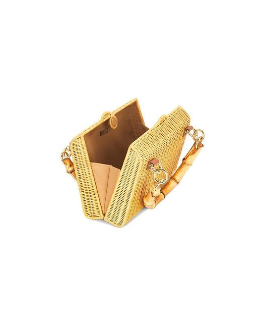 Serpui Metallic Valentina Wicker Top Handle Bag