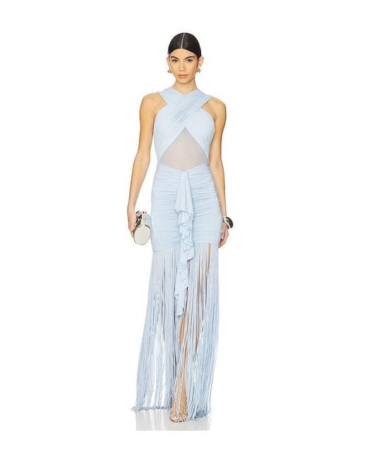 Bronx and Banco Blue Maxikleid Mit Fransen Valeria