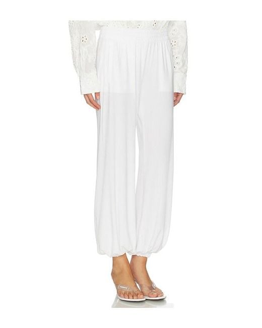 Norma Kamali White Boyfriend Puff Jog Pant