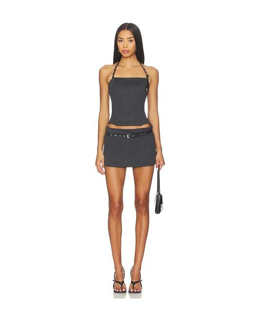 With Jean Black Iris Top
