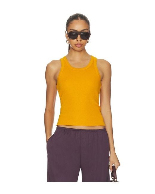 Vince Yellow Scoop Neck Tank