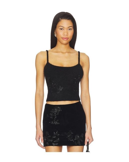Markgong Black Beaded Mohair Knit Top